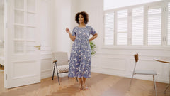 Floral Print Short Sleeve Casual Maxi Dress