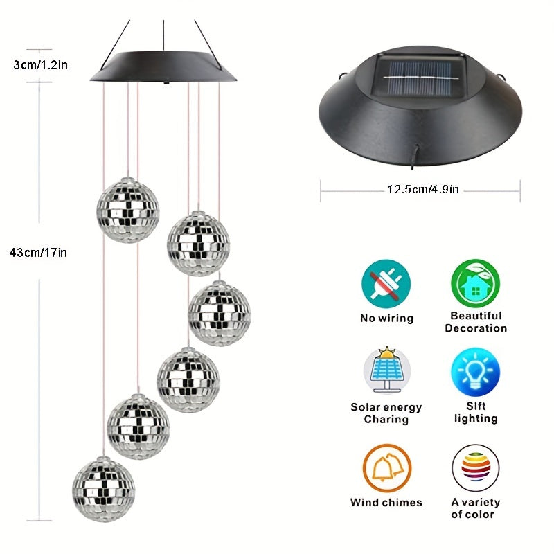 Solar Wind Chimes Light Mobile LED Changing Wind Chime Birthday Gift