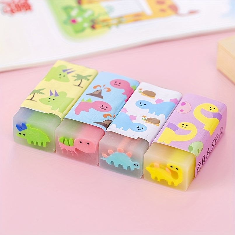 4 Pack Animal Erasers for Students - Fun & Mini Bulk Erasers
