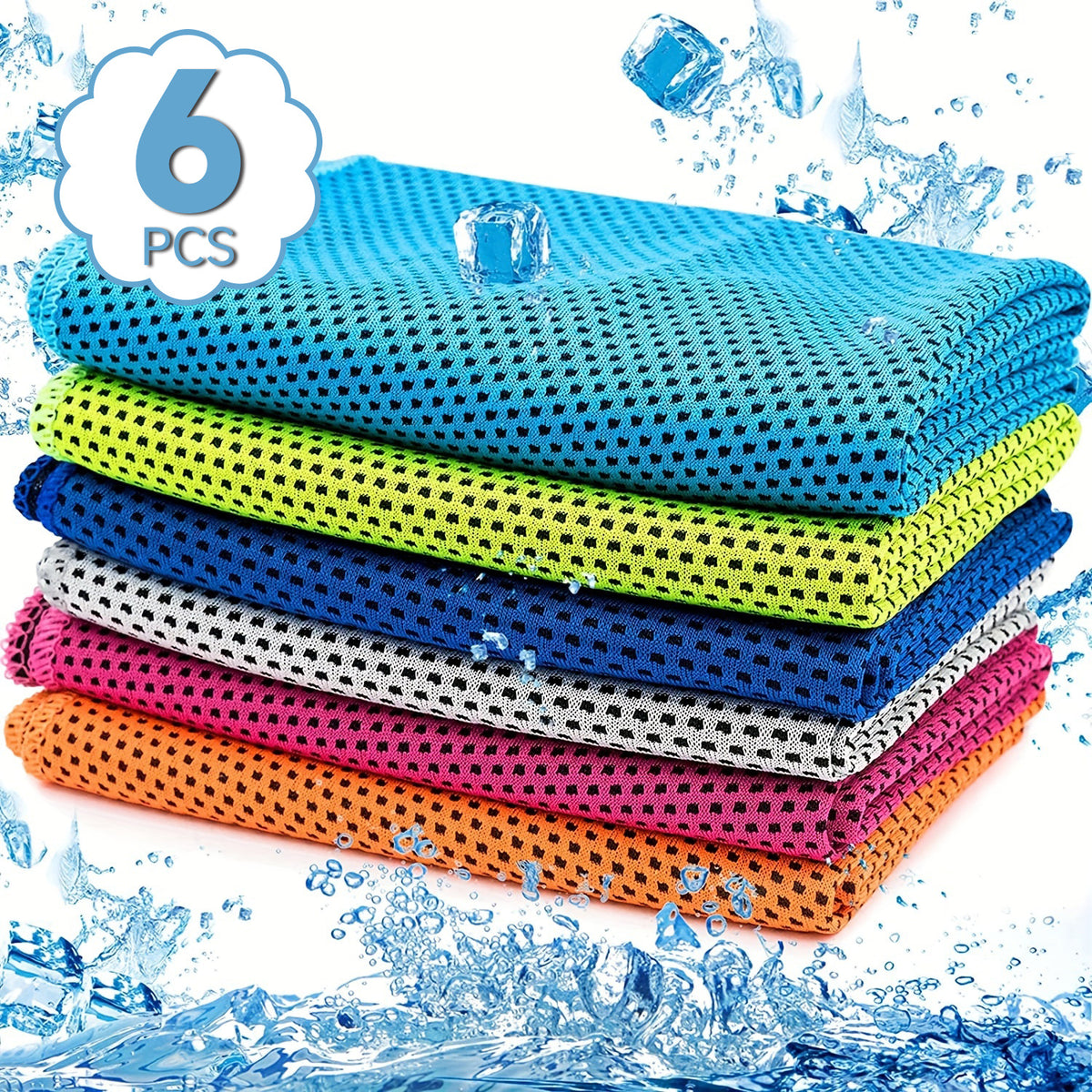 6 Pack Portable Cooling Towel Microfiber Soft Breathable Towel