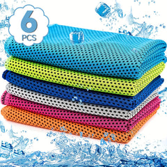 6 Pack Portable Cooling Towel Microfiber Soft Breathable Towel