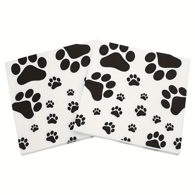 20pcs Dog Paw Prints Birthday Party Supplies Animal Theme Decorations