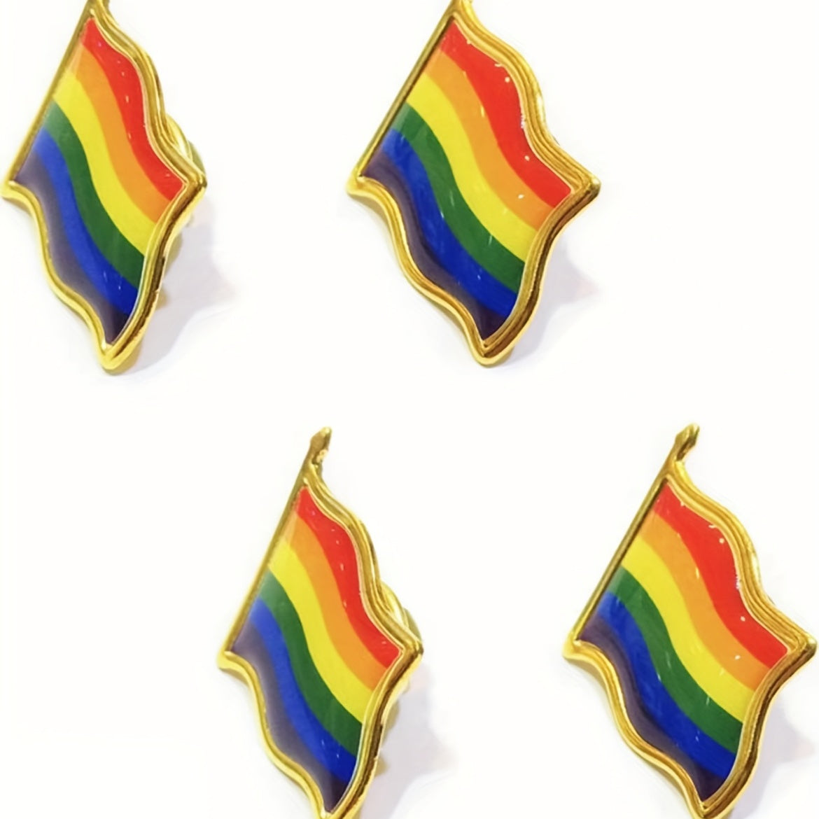 2pcs LGBT Pride Rainbow Flag Brooches Pins for Backpacks