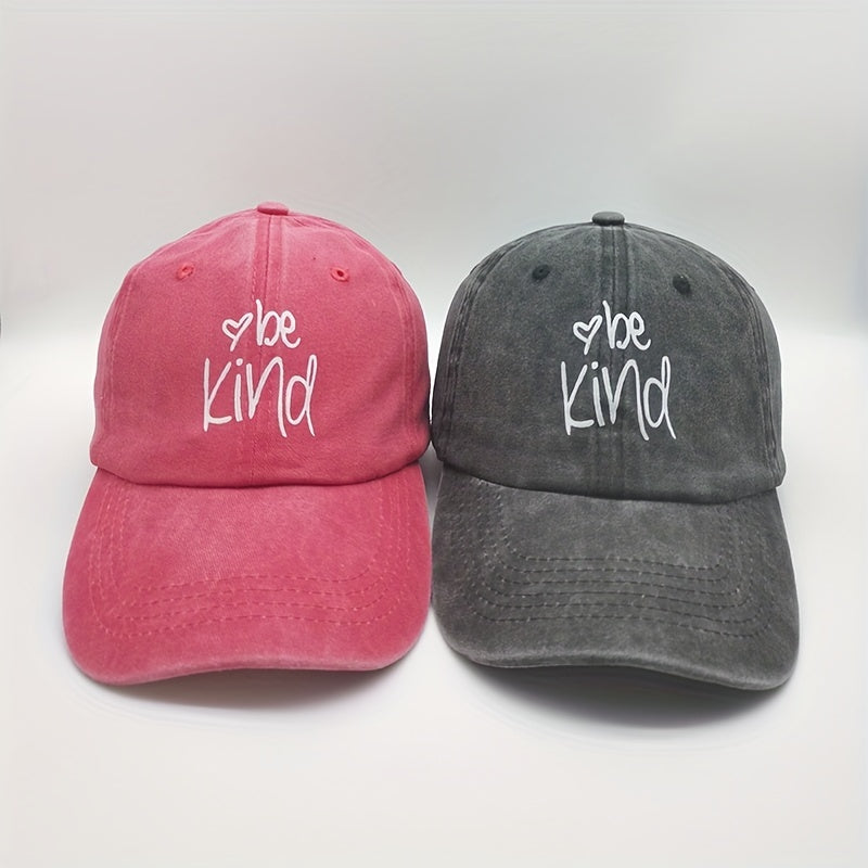 Be Kind Pattern Vintage Baseball Cap For Men