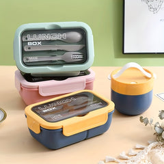 Stackable Bento Boxes with Cutlery Set Leak Proof Lunch Container