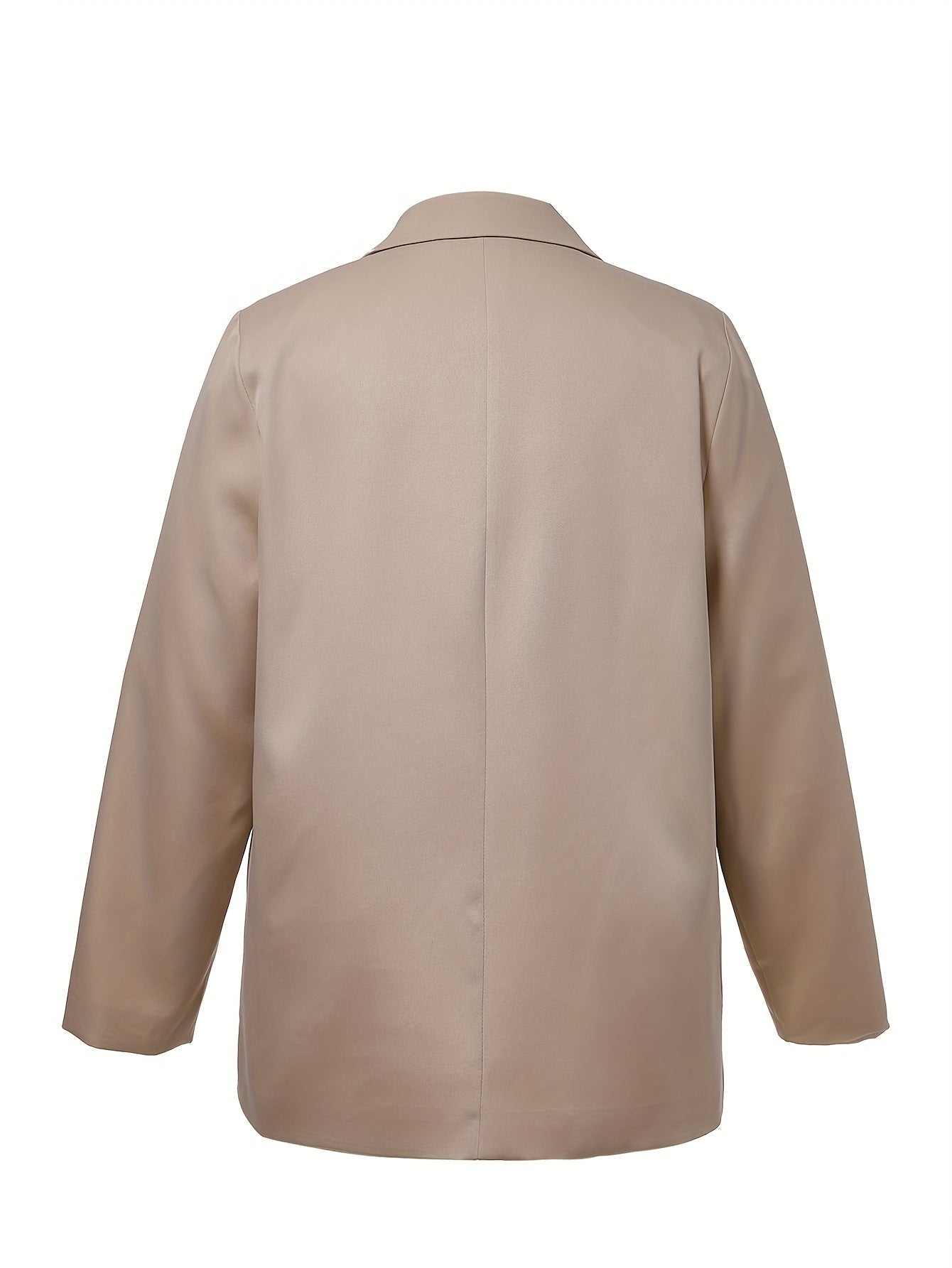  Casual Blazer Women's Plus Solid Long Sleeve Lapel Collar Workwear Bla