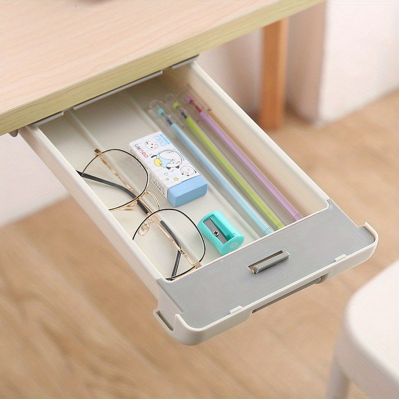 Desk Drawer Organizer Office Hidden Storage Box Student Stationery Supplies