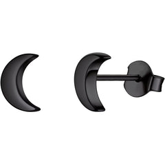 Titanium Round Heart Lightning Moon Earrings