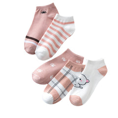 5 Pairs Striped Boat Socks for Men & Women