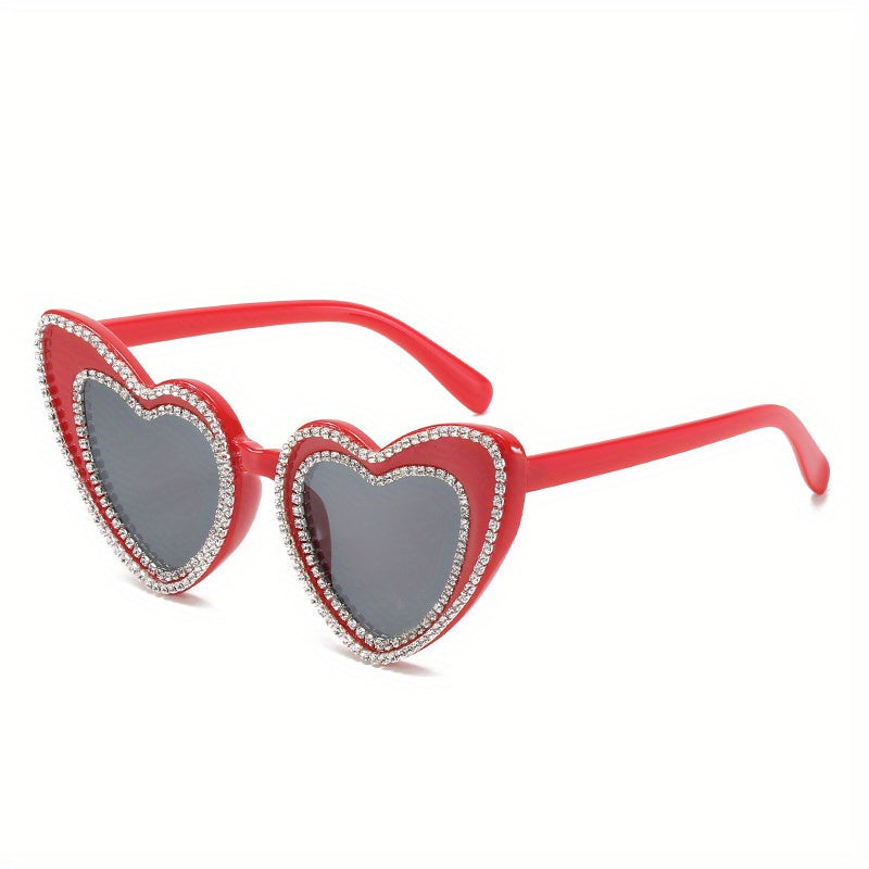 Y2K Heart Sunglasses Rhinestone Candy Gradient Glasses UV400