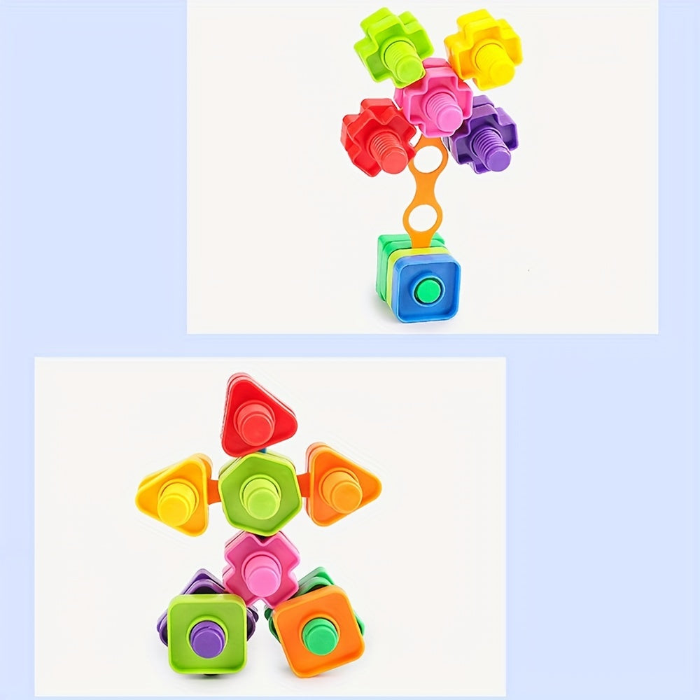 20pcs Nut Shaped Plastic Building Blocks Educational Toys for Kids Montessori
