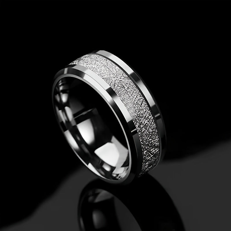Men's Rime Pattern Titanium Steel Ring