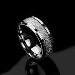 Men's Rime Pattern Titanium Steel Ring