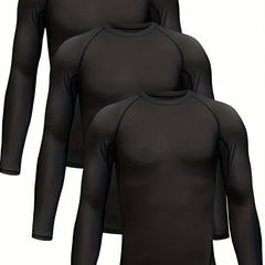 3-Pack Kids Long Sleeve Sports Tops for Boys and Girls