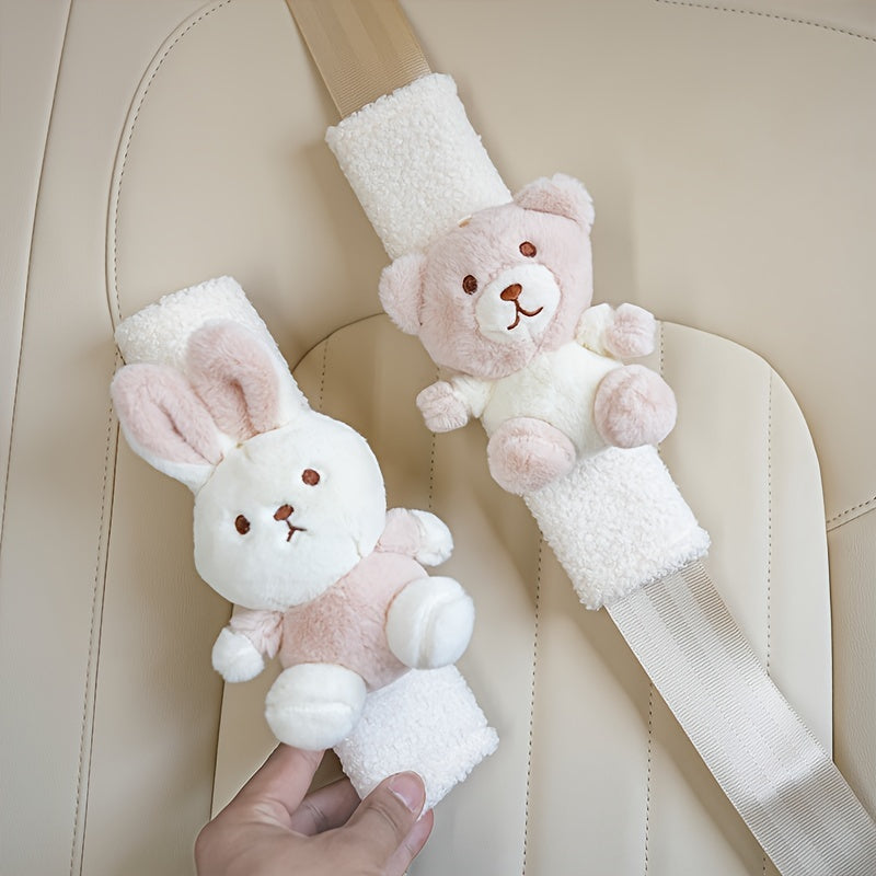 3D Car Seat Belt Cover Shoulder Protectors Plush Cartoon Insurance Covers