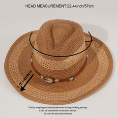 Dark Khaki Cowgirl Cowboy Hat British Style Beach Travel Sun Hat Vintage
