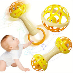 Soft Rubber Ball Rattle Stick Sand Hammer Toys