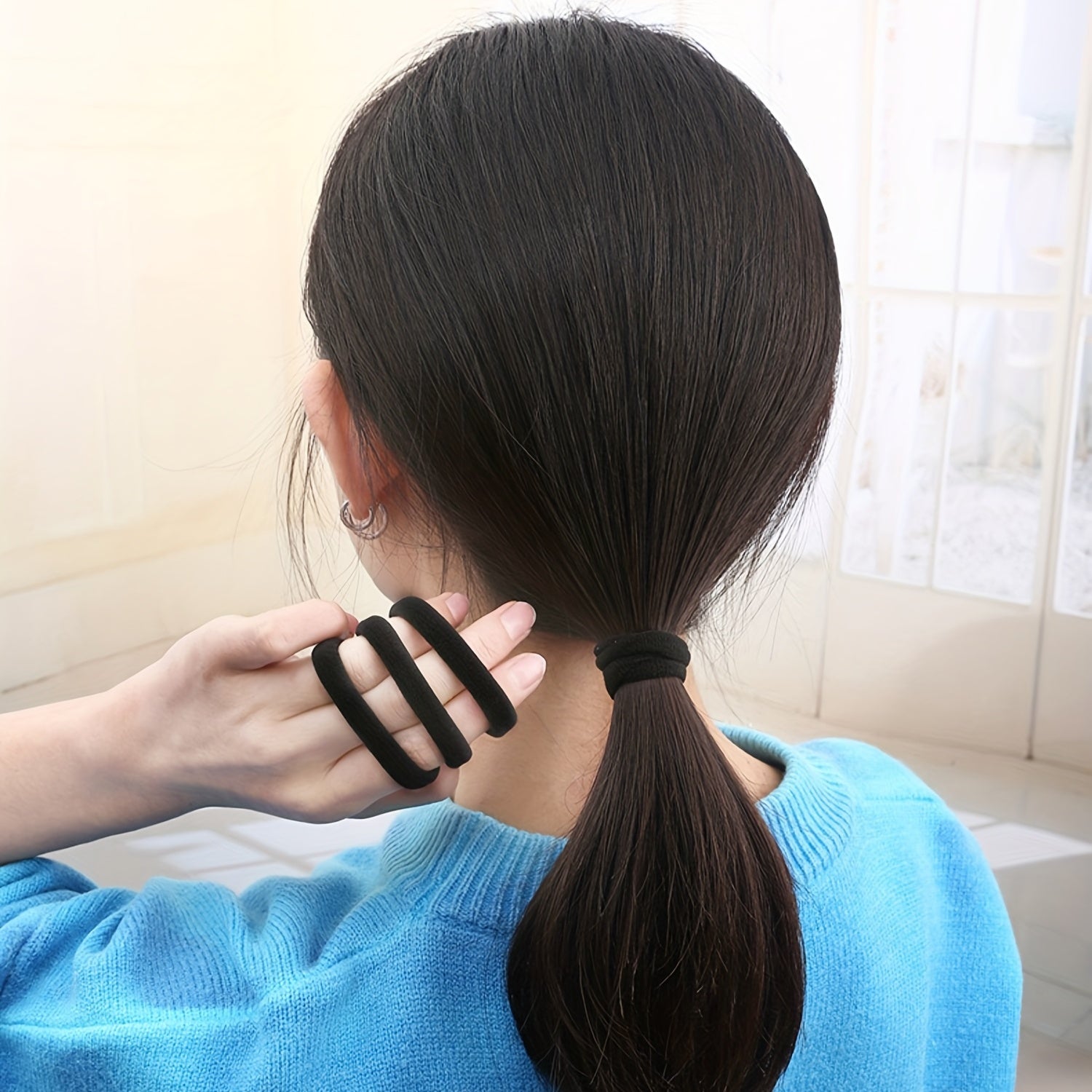Thick Hair Holders Elastics Rubber Bands No Damage For Thick Heavy & Curly Hair