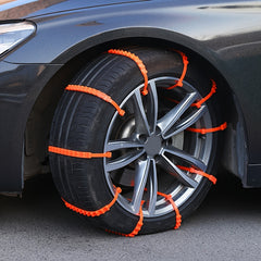 10pcs Car Snow Chain Self Driving Rescue Emergency Chain Orange Nylon