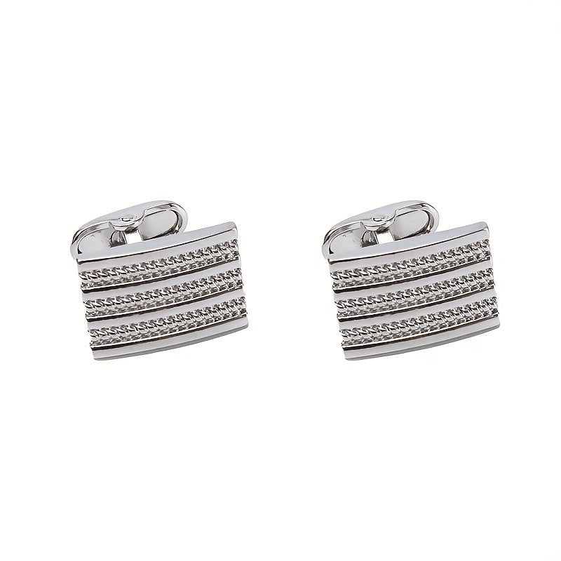 Striped Men's Cufflinks French Business Shirt Sleeve Studs