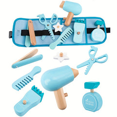 Barber Waist Bag Wooden Simulation House Role Playing Toy