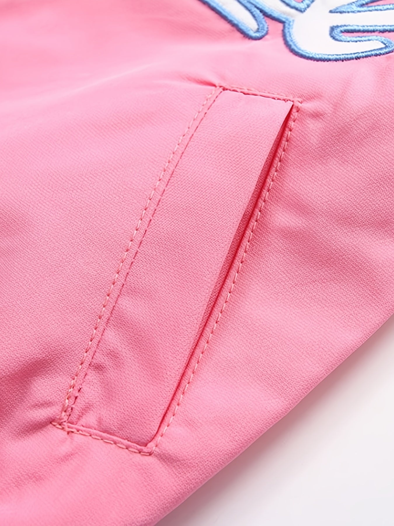 Girls Casual Letter Striped Baseball Jacket