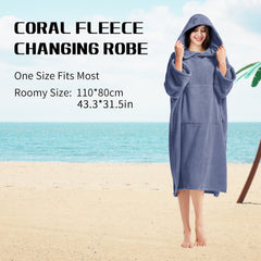 Mutao Surf Poncho Changing Robe Soft Unisex Hooded Bathrobe for Swimming