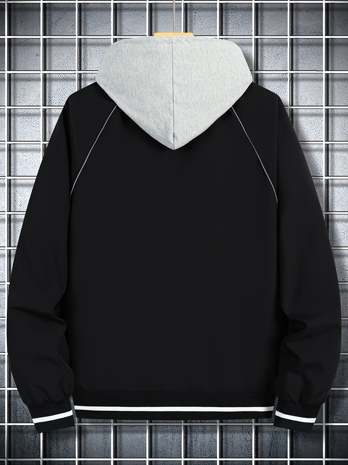 Bottom Stripe Varsity Jacket Men's Casual Baseball Collar Button Up Jacket