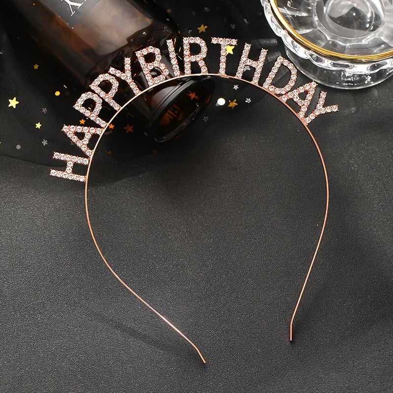 Crystal Happy Birthday Tiara Crown Headband