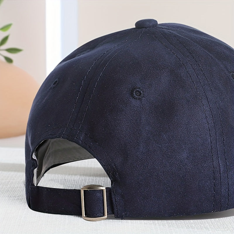 Vintage Suede Baseball Cap Solid Unisex Waterproof Dad Hats Casual
