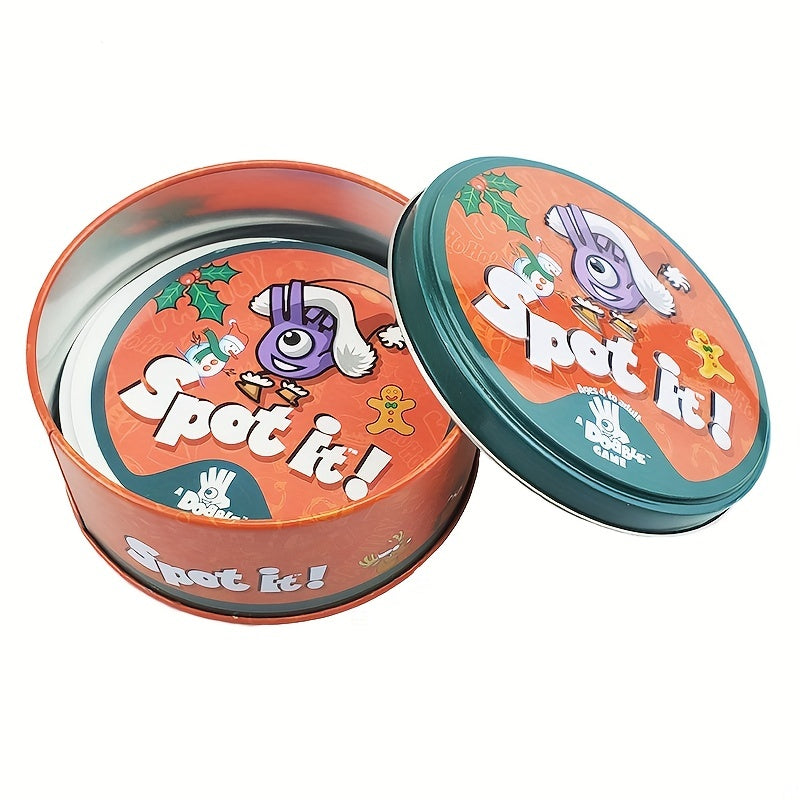 Spot It Iron Box For Kids Family And Party Puzzle Card Game