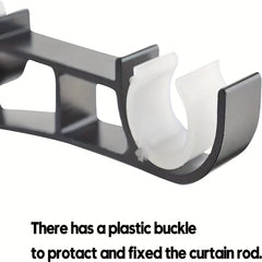 Heavy Duty Double Curtain Rod Brackets, Set of 2, Supports Up To 50kg