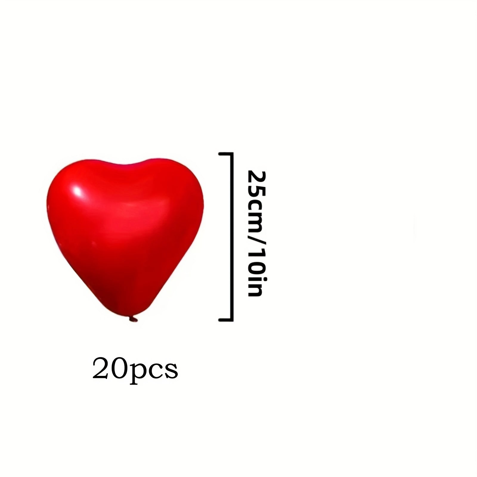 20pcs Red Heart Balloons - Valentine's Wedding Anniversary Engagement