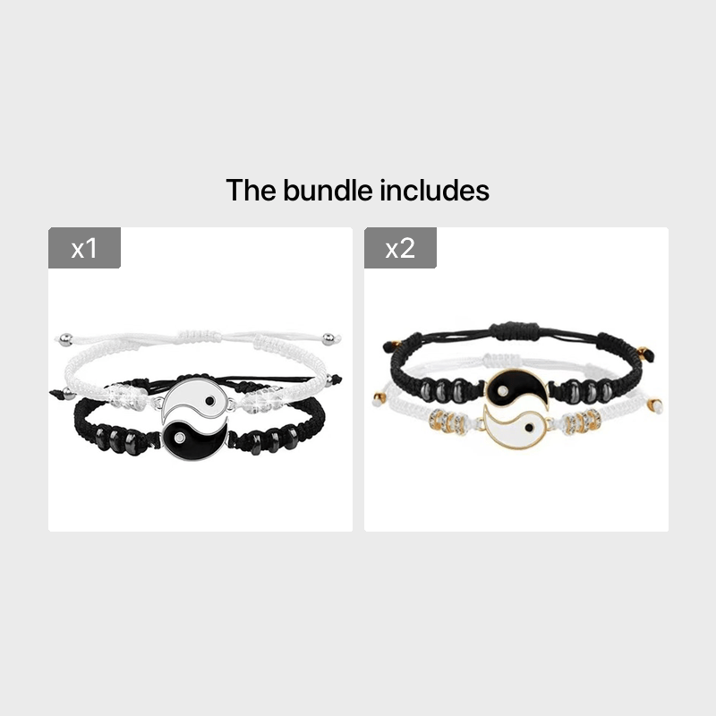 Taiji Yin Yang Couple Bracelet Set