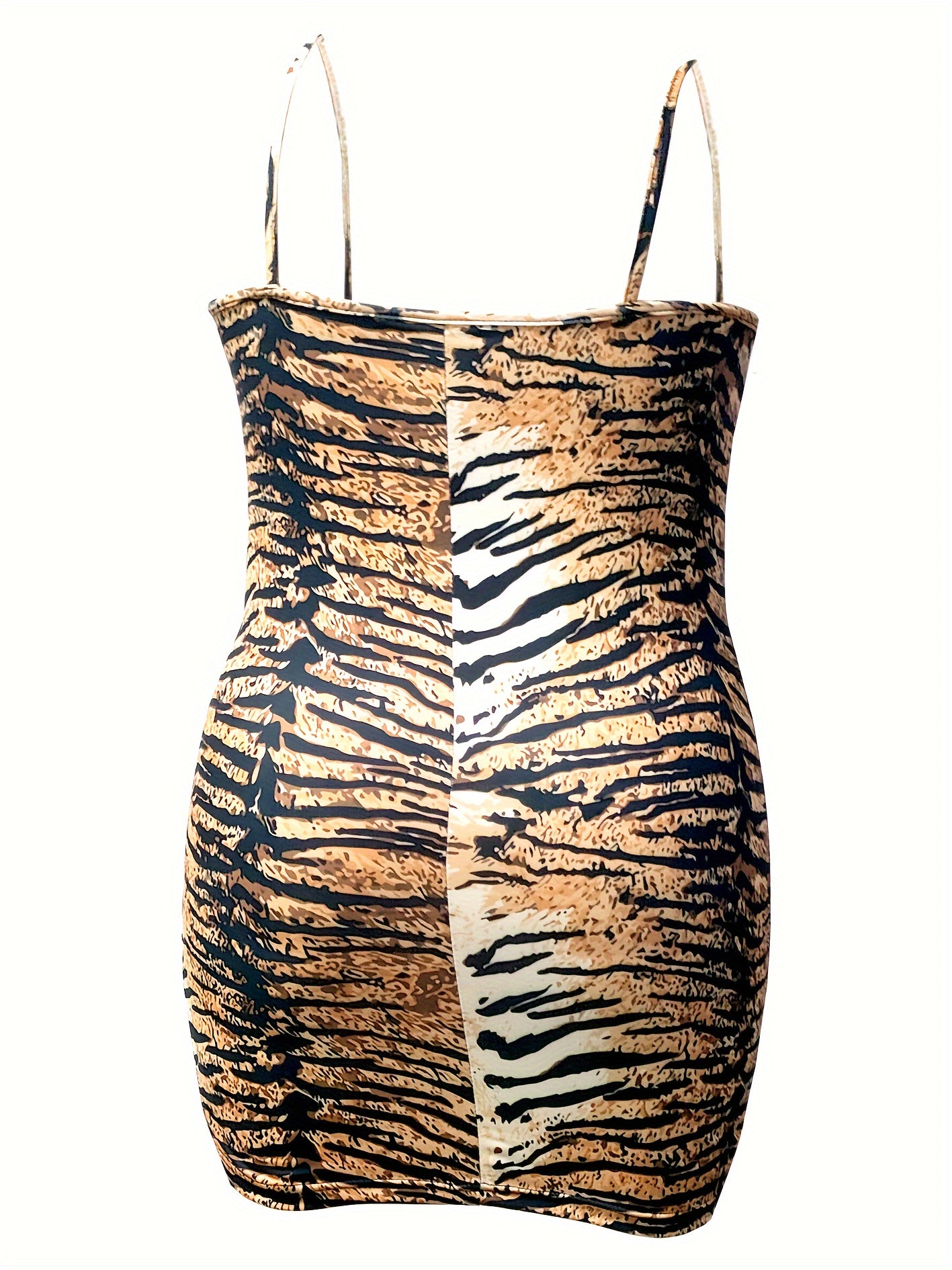 Plus Leopard Print Square Neck Bodycon Midi Dress