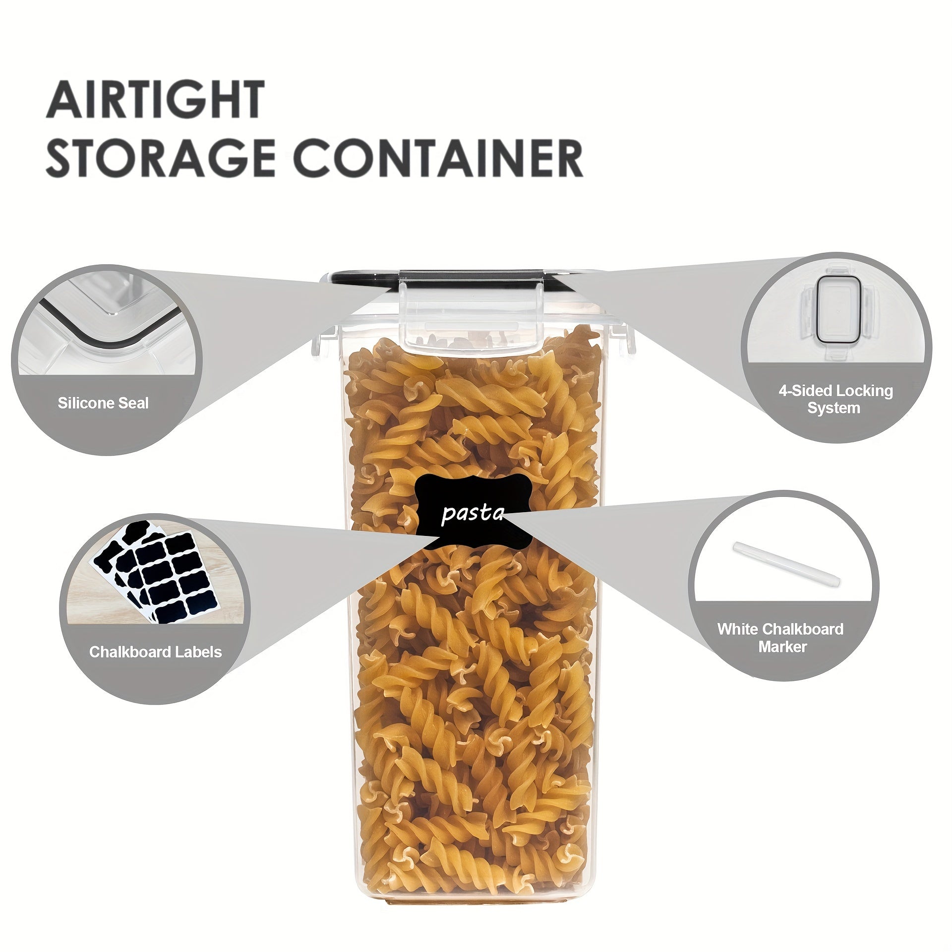 8 Pcs Airtight Food Storage Containers With Lids BPA Plastic Canisters