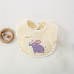 Newborn Baby Bib Thick Double Layer Quilted Pure Cotton Baby Saliva Towel