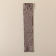 Solid Rib Knit Leg Warmers All-match Knee High Socks Women's Stockings