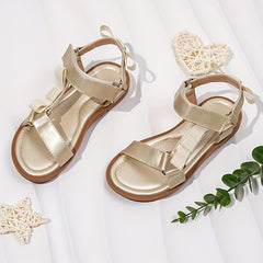 Bowknot Open Toe Sandals Girls Lightweight Breathable Outdoor Beach Shoes