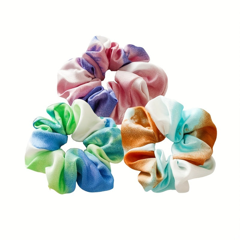 Tie Dye Scrunchies Hair Tie Elastic Ponytail Holder Hair Accessories