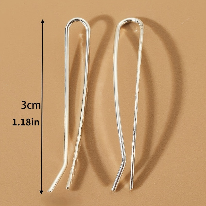 Long Copper Ear Climber Earrings Bar Studs