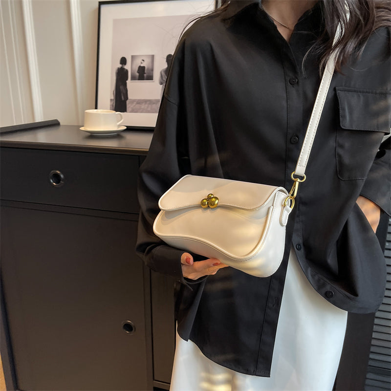 Metal Decor Crossbody Bag with Chain Shoulder Strap