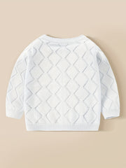 Toddler Baby Knit Cotton Cardigan Button Up Crew Neck Casual Sweater