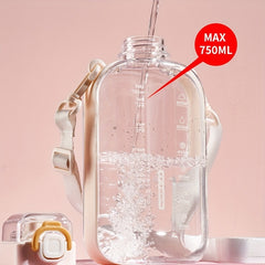 750ml Transparent Space Cup Fitness Water Bottle