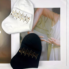 5 Pairs Rhinestone Crew Socks for Women