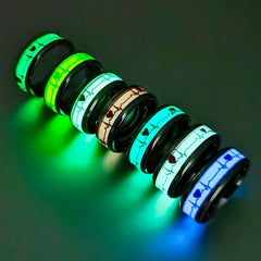 Heart-shaped Titanium Steel Ring Luminous Couple Ring