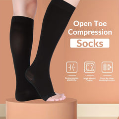 15 21mmHg Compression Open Toe Socks Varicose Veins Prevention