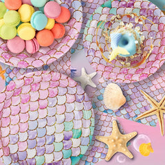 Ocean Mermaid Theme Party Dinnerware Dessert Buffet Cake Lunch Dinner Plates