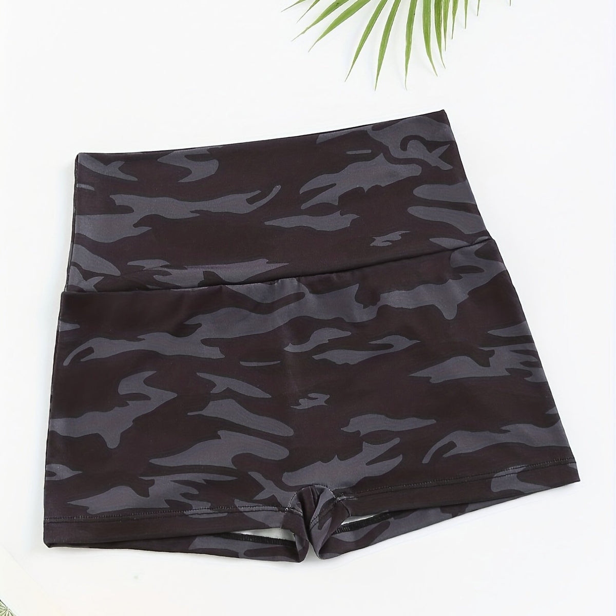 Camouflage Print Lounge Bottoms Elastic Waistband Shorts Womens