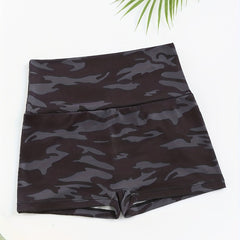 Camouflage Print Lounge Bottoms Elastic Waistband Shorts Womens